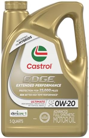 Castrol EDGE Extended Performance 0W-20 Advanced Full Syn Motor Oil 5 Qt