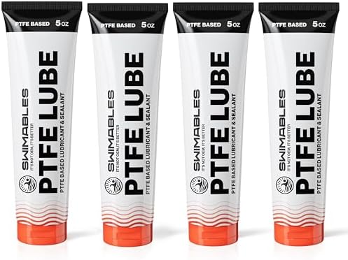 Swimables 5 oz Pool PTFE Lube - PTFE-Based Sealant for Pool o Ring Lube, Gaskets & Pools Equipment - Long Lasting Magic Lubes for Pools Filter Lubes, Spa Pumps - Waterproof & Non-Melting, 4 Pack