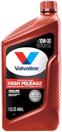 Valvoline High Mileage with MaxLife Technology 10W-30 Synthetic Blend Motor Oil 1 Quart