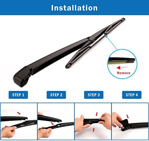 WTI Rear Wiper Arm Blade Set Compatible With Mazda CX-7 CX7 2007-2012 / Compatible With Mazda CX-9 CX9 2007-2015 Rear Windshield Window Wiper Kits Assembly New Replacement Accessories Parts