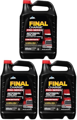 PEAK Final Charge PRO-Series Concentrate Antifreeze and Coolant for All Heavy Duty Engine Cooling Systems (Pack of 3)