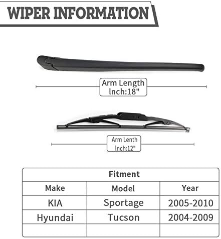 Rear Wiper Arm Blade for Kia Sportage 2005-10,Hyundai Tucson 2004-09