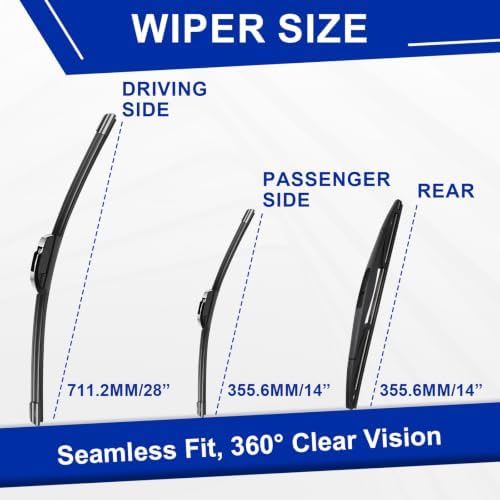 KAIYI 3 Windshield wipers Compatible with Honda Fit 2009-2020