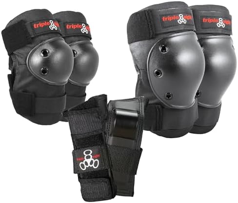 Triple Eight Saver Series Pad Set with Kneesavers, Elbowsavers and Wristsavers, Medium, Black (604352 60014)