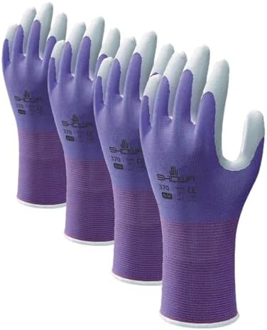 SHOWA Atlas 370B Professional Nitrile Work Gloves,for Landscaping, Gardening & Assembly, General Purpose Gloves