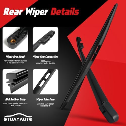 Replacement for 2005-2010 Honda Odyssey, Rear Windshield Back Wiper Arm blade Set - OTUAYAUTO Factory OEM Replacement 76720SHJA01