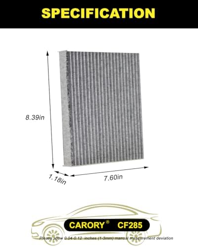CARORY 2 Pack Cabin Air Filter w/Activated Carbon for Toyota Camry, Corolla, RAV4, Highlander, Lexus RX350, NX300, GX460, Subaru Legacy, Outback, Land Rover Discovery, and More, CF285-2PK