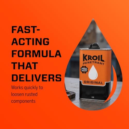 Kroil Original Penetrant - Rust Penetrating Lubricant - Corrosion Inhibitor Oil for Chains, Hinges & Stuck Metal Parts - Home & Industrial Use - Drip Can - 8 oz - 6 Pack (AZKL081C6)