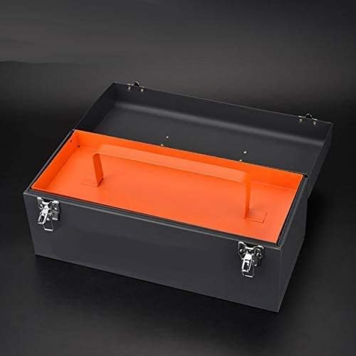 Edward Tools 17" Metal ToolBox - Heavy Duty Portable Tool Box with Organizer Tray and Handle - Solid Metal Locking Latches - Scratch Resistant Finish