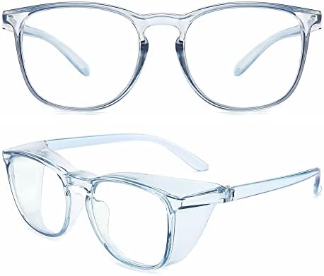 Alsenor Safety Glasses Anti Fog Goggles Protective Eyewear Blue Light Blocking Anti Dust UV Protection Glasses For Men Women (Sky-Blue)