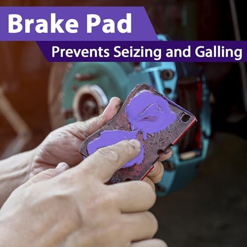 Keze High Temp Ceramic Brake Caliper Grease and Pin Parts Lubricant for Auto Break Sliding Pin Pad,Prevents Seizing Stops Squeaking with Brush Top Can,8 oz