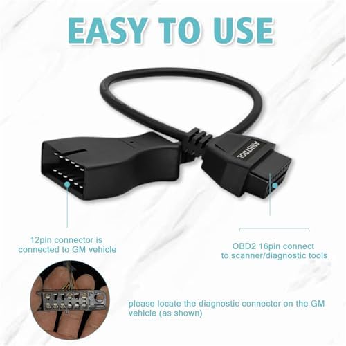 OBD1 to OBD2 Adapter Fit for GM 12Pin to 16 Pin Diagnostic Cable