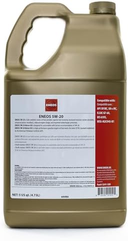 ENEOS 5W-20 Fully Synthetic Motor Oil, 5 Qt