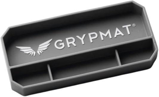Grypmat Plus Grip Mat for Mechanics - Non-Slip Flexible Silicone Tool Tray - Tool Organizer for Tool Box - Magnetic-Free, Easy-to-Clean Tool Mat - Small, Gray