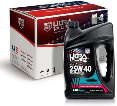 SAE 25W-40 Marine Engine Oil 4-Stroke Synthetic Blend Outboard 4 Gallons