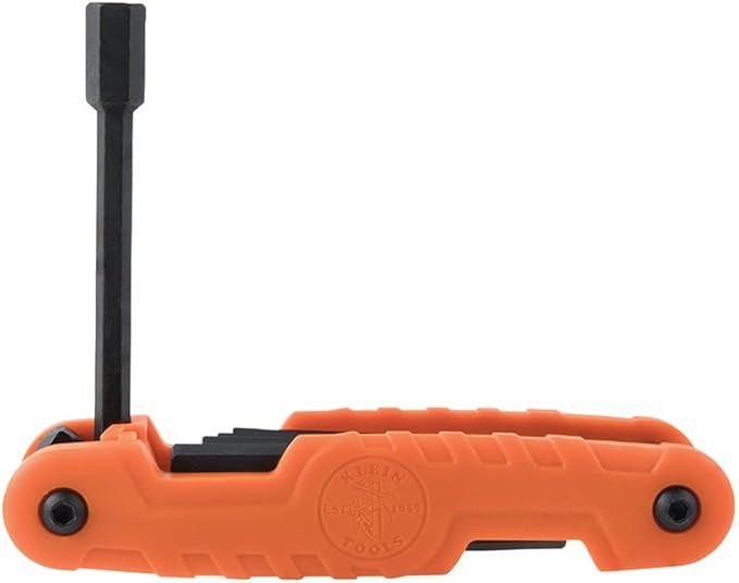 Klein Tools 70550 Hex Wrench Key Set, 11 SAE Sizes, Heavy Duty Folding Allen Wrench Tool with Extra Long Hex Keys