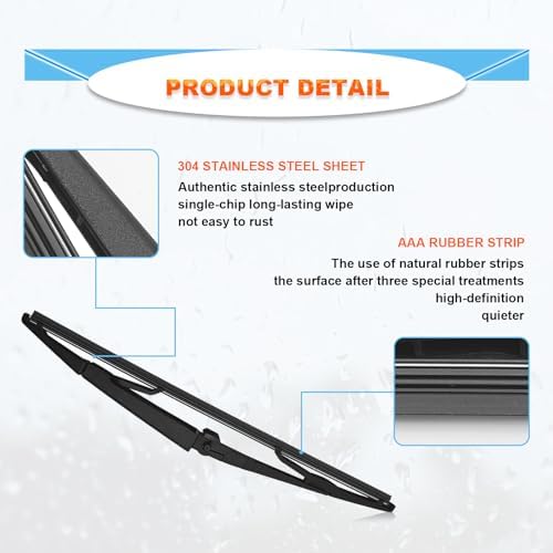 14in Rear Windshield Wiper Blade Kit, 2 Pack, Compatible With Grand Cherokee 2005-2010