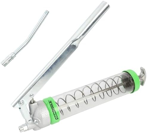 OEMTOOLS 87204 Clear Lever Action Grease Gun, Automotive Grease Gun for Heavy Machinery, 10,000 PSI Max Pressure, Suction and Cartridge Loading, Transparent Barrel