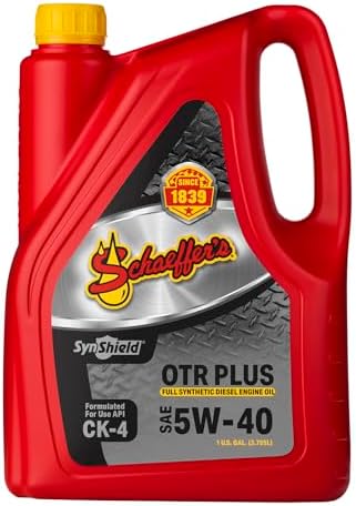 Schaeffer Manufacturing Co. 9000CK4-006S SynShield OTR Plus Full Synthetic Diesel Engine Oil 5W-40, 1-Gallon Bottle