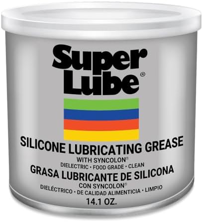 Super Lube Silicone Lubricating Grease w/Syncolon - Waterproof, All Purpose Food-Grade Grease - Rust Protection - Automotive & Industrial Maintenance - Translucent White - Canister - 14.1 oz (92016)