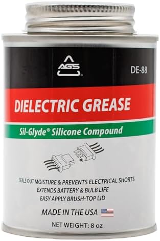 AGS Automotive Solutions Brush Top Can Dielectric Silicone Grease Compound for All Electrical Components and Connectors, 8 oz, Percise and Easy Application