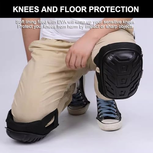 SUJAYU Work Knee Pads for Men Construction, Gardening Knee Pads for Work, Kneepads for Construction, Rodilleras de Trabajo Rodilleras Para Dolor de Rodillas (Black)