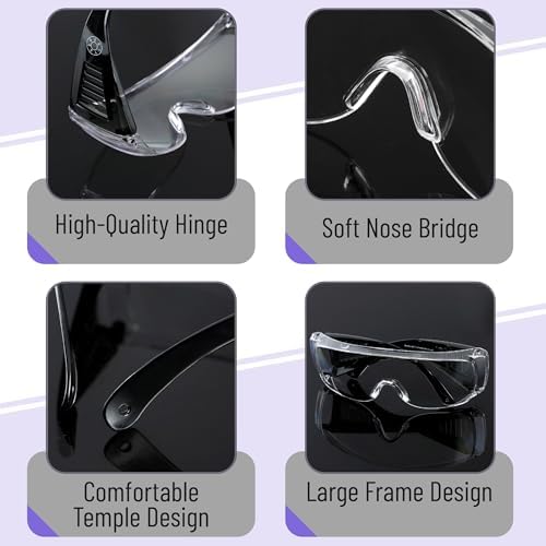 UNCO- Safety Goggles Over Glasses, Protective Goggles, Anti Fog, Work, Safety Glasses Over