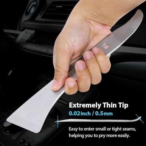 FIRSTINFO Double-sided Trim Removal Metal Pry Bar, Pocket Mini Pry Bar