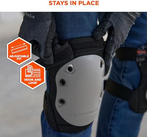 Ergodyne ProFlex 315HL Textured Cap Knee Pads, Hook & Loop Closure