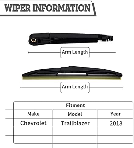Rear Wiper Arm & Blade Kit Replacement for Chevy Trailblazer 2022-2024