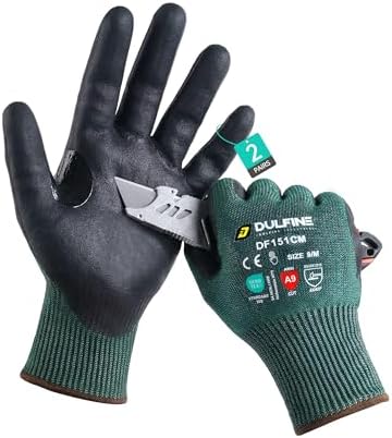 DULFINE A3/A4/A9 Cut Resistant 2/3/6/12 Pairs Work Gloves for Men & Women