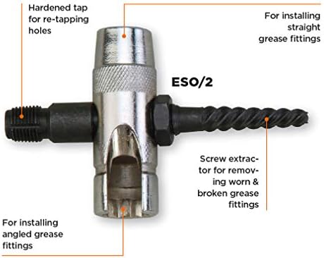 PROLUBE Large Easy Out Grease Fitting Tool | Hardened Tap | Screw Extractor | 1/8-inch – 27 Tap Rethreads (44891)