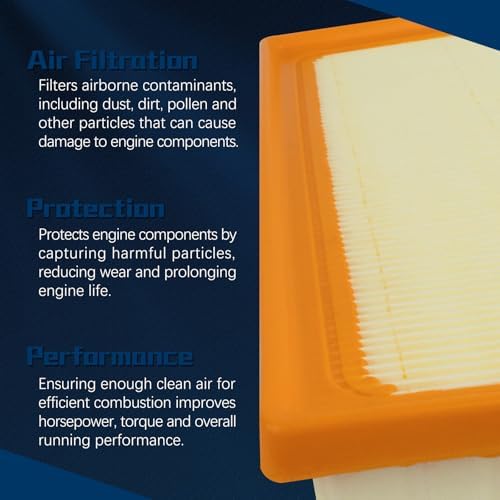 CA12377 17801-25020 Engine Air Filter for Toyota 19-22 Avalon,18-24 Camry,20-24 Highlander,19-24 RAV4,Lexus 19-24 ES350,22-24 NX250/NX350 (Hybrid excluded)