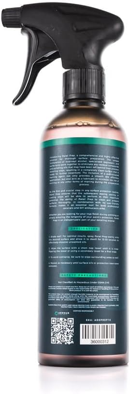 Armour Detail Supply Panel Prep - Surface Preparation Solution with Isopropyl Alcohol, Degreasers & Foaming Agents – Ideal for Pre-Wax, Sealant & Coating Applications - 16oz