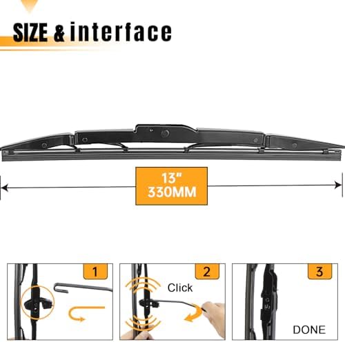 AUTOBOO 13" Rear Wiper Blade Replacement for Honda CR-V 2012-2016