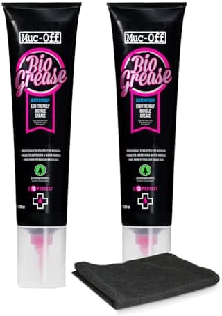 Muc-Off Bio Grease 150g (Pack of 2) with Microfiber Cloth | Premium Bike Grease for Bearings, Threads & Moving Parts | Reduces Friction, Prevents Corrosion & Water Ingress