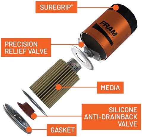 FRAM EG+ PH6607P, 10K Mile Change Automotive Replacement Interval Spin-On Engine Oil Filter for Select Vehicle Models