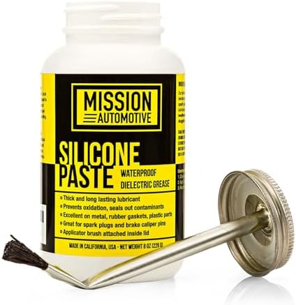 Mission Automotive Silicone Dielectric Grease Paste - 8 Oz Dielectric Grease for Electrical Connectors and Spark Plug Protection - Waterproof Clear Silicone Paste Automotive Greases and Lubricants
