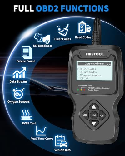 Car OBD2 Scanner, FIRSTOOL OBD2 Scanner Diagnostic Code Reader Tool with I/M Readiness, Battery Tester, Check Engine Light with Reset, OBDII/EOBD Car Diagnostic Scanner for All Vehicles After 1996