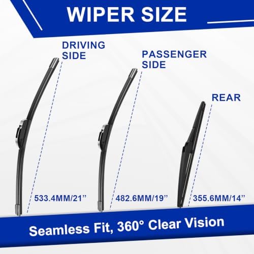 KAIYI 3 Windshield wipers Compatible with Mazda 3 2004-2009