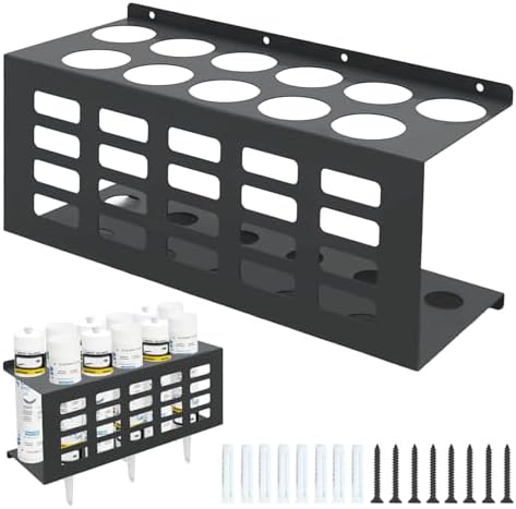 Metal Wall Mount Caulk Tube Holder Rack, Black