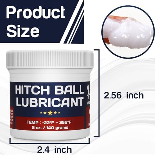 BTAS Trailer Hitch Ball Lubricant Waterproof Grease with PTFE 5oz,Reduces Friction & Wear & Noise on Tow Hitch Mount Balls,King Pins,Hitch Locks,Jacks,etc.