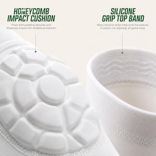 AceList Kids Youth Elbow Pads (Pair) - Honeycomb Padded Compression Arm Sleeves for Baseball, Softball, Volleyball & Basketball - Youth Elbow Guard for Boys & Girls Ages 5-15