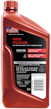Valvoline High Mileage with MaxLife Technology 10W-30 Synthetic Blend Motor Oil 1 Quart