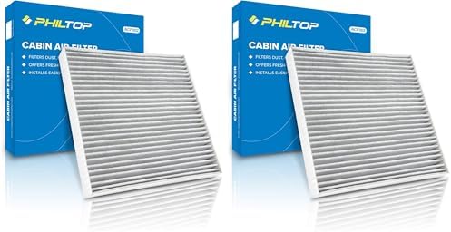 PHILTOP Cabin Air Filter w/Activated Carbon,Compatible with CF10134 Honda Civic,CR-V, Accord, Pilot, Odyssey, Passport,Ridgeline,Accord Crosstour,Crosstour,Acura MDX,RDX,TLX,TL,TSX,ILX,RL,(Pack of 2)