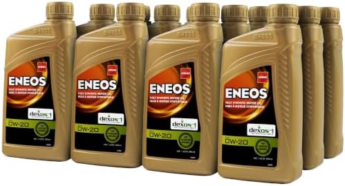 ENEOS 0W-20 Fully Synthetic Motor Oil, API SQ, dexos1 Gen3, 12 Qt