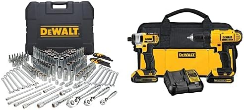 DEWALT Mechanics Tool Set, Drill/Driver & Impact Driver Combo Kit (DCK240C2)