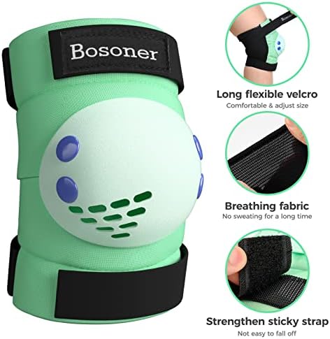 BOSONER Kids/Youth Knee Pad Elbow Pads for Roller Skates Cycling BMX Bike Skateboard Inline Rollerblading, Skating Skatings Scooter Riding Sports