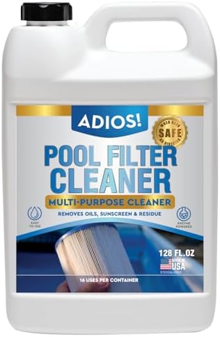 Pool Filter Cleaner for Cartridge DE and Sand, 12X Enzyme Soak 128oz