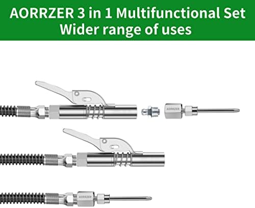 Grease Gun Needle Tip & Grease Gun Coupler Set,Upgrade Narrow Needle Dispenser for Grease Gun, Grease Zerk Fittings Compatible with All Grease Guns 1/8" NPT Threads